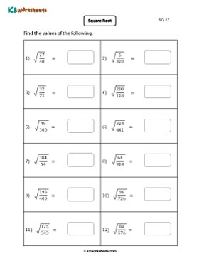 Square Roots of Fractions 2