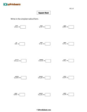 Writing Square Roots in the Simplest Radical Form 1