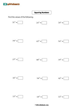 Finding Squares of Whole Numbers | Difficult