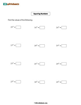 Finding Squares of Whole Numbers | Moderate