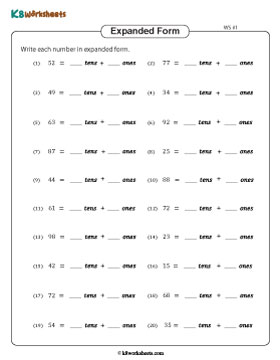 Writing in Expanded Word Form | 2-Digit Numbers 1