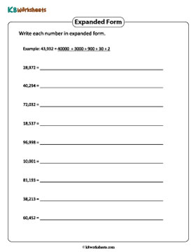 Write in Expanded Form | 5-Digit