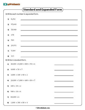 Standard and Expanded Form | Up to 5-Digit