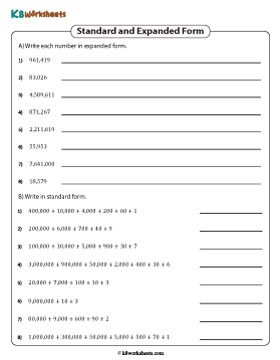 Standard and Expanded Form | Up to 7-Digit