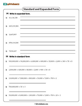 Standard and Expanded Form | Up to 9-Digit