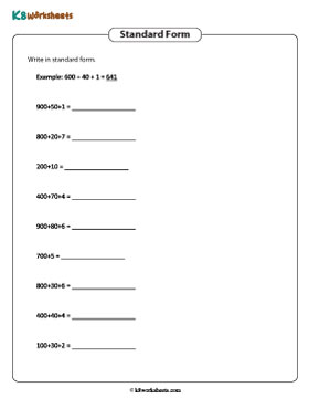 Writing in Standard Form | 3-Digit