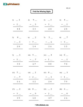 Writing the Missing Digits 1