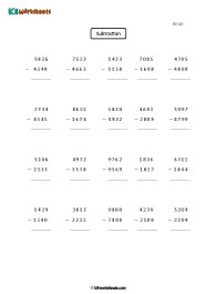 Subtracting 4-digit from 4-digit Numbers