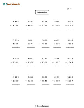 Subtracting 4-digit from 4-digit Numbers | Regrouping 1