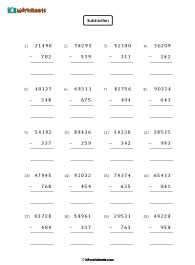 Subtracting 5-Digit Numbers