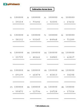 Subtracting from 100000