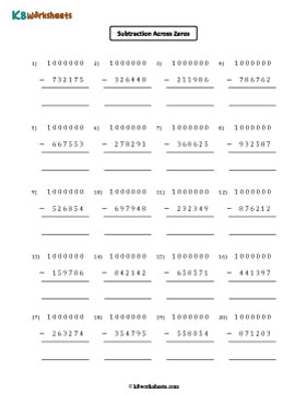 Subtracting from 1000000