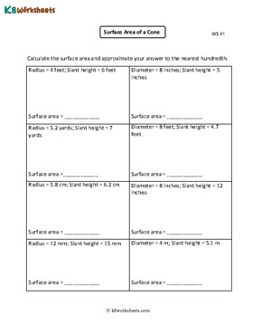 Calculating Surface Area of Cones 1