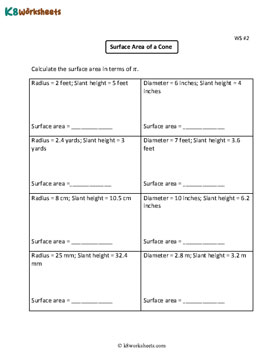 Calculating Surface Area of Cones 2