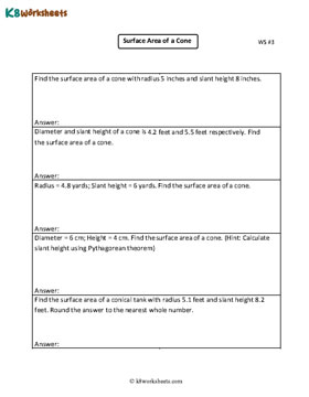 Calculating Surface Area of Cones 3