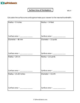 Surface Area of Hemispheres 1