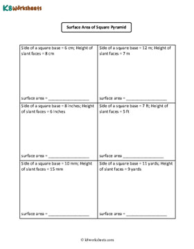 Surface Area of Square Pyramids | Integers