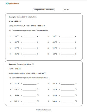 Celsius and Kelvin Conversions 1