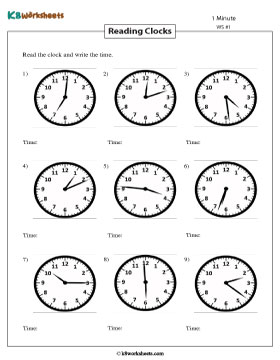 Telling Time | 1-Minute Increments 1