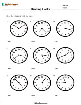 Telling Time | 1-Minute Increments 3