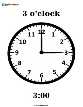 3 o'clock Flashcard