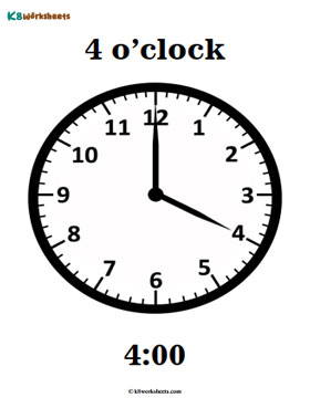 4 o'clock Flashcard