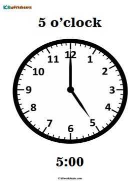 5 o'clock Flashcard