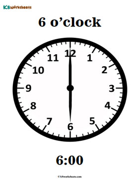 6 o'clock Flashcard