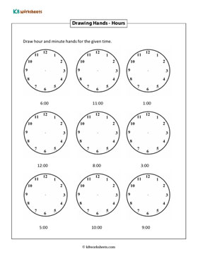 Drawing Hands on Clock Faces | Hours