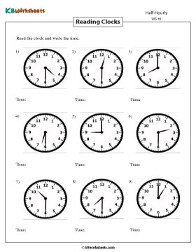 Telling Time | Half-Hourly Increments 1