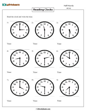 Telling Time | Half-Hourly Increments 2