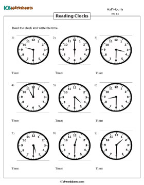 Telling Time | Half-Hourly Increments 3