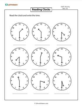 Telling Time | Half-Hourly Increments 4