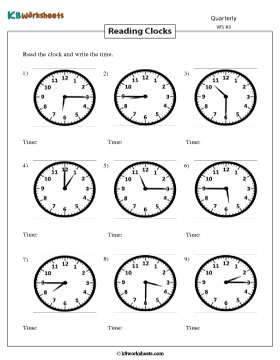 Telling Time | Quarterly Increments 3