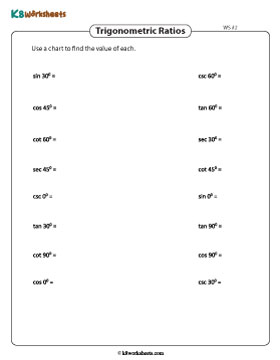 Finding Trigonometric Ratios Using Charts 2