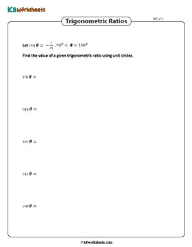 Trigonometric Ratio Using Unit Circle in Degrees 1