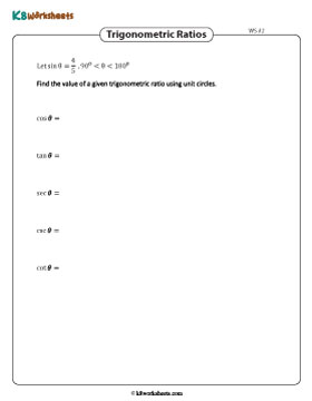 Trigonometric Ratio Using Unit Circle in Degrees 2