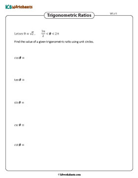 Trigonometric Ratio Using Unit Circle in Radians 1