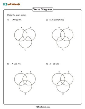 Shading Regions: Three Sets | Without Universal Set