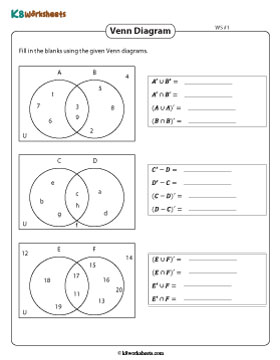 Writing Set Notations: Two Sets | With Universal Set 1