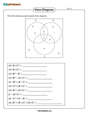 Writing Set Notations: Three Sets | With Universal Set 2