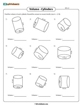 Volume of a Cylinder | Decimals - Customary 2