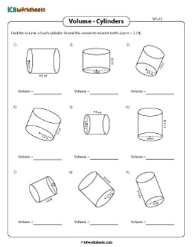 Volume of a Cylinder | Decimals - Customary 3