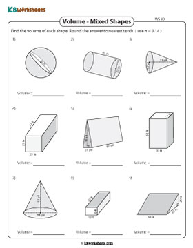 Volume of Mixed Shapes | Integers - Moderate - Customary 3