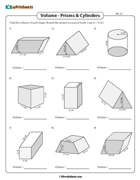 Volume of Prisms and Cylinders | Bases - Trapezoid and Parallelogram | Decimals - Customary 2