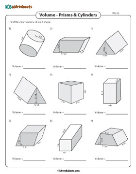 Volume of Prisms and Cylinders | Bases - Trapezoid and Parallelogram | Easy - Customary 3