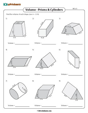 Volume of Prisms and Cylinders | Bases - Trapezoid and Parallelogram | Moderate - Customary 3