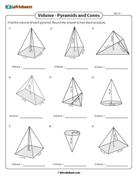 Volume of Pyramids | Decimals - Customary 1