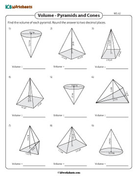 Volume of Pyramids | Decimals - Customary 2