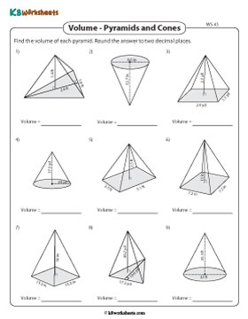 Volume of Pyramids | Decimals - Customary 3